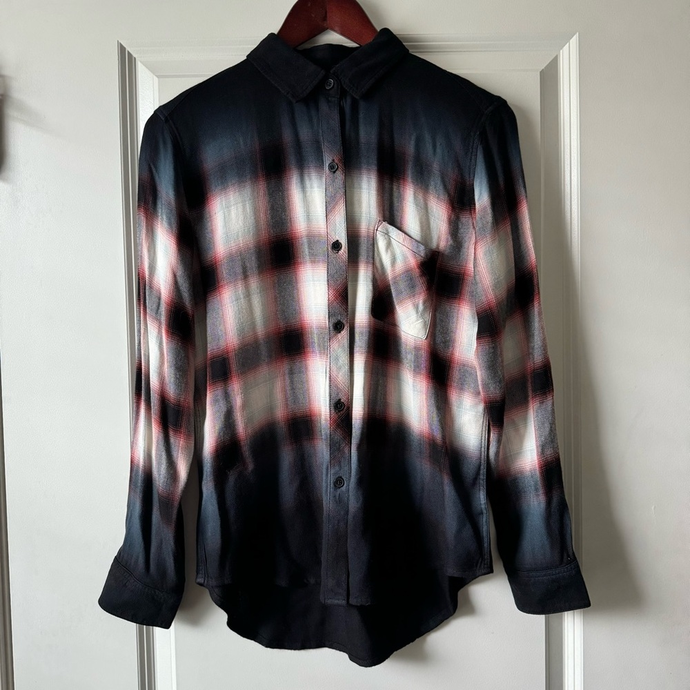 Rails Hunter Button Up In Ivory Smoke Dip Dye - image 4